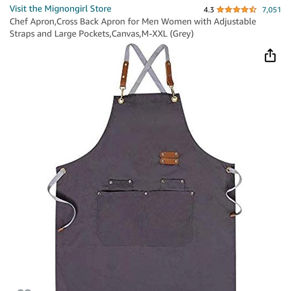 Grey Chef Apron NWT